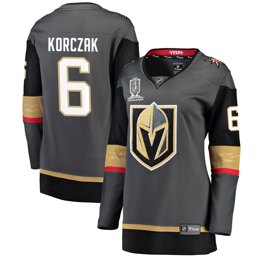 Kaedan Korczak  Vegas Golden Knights Fanatics Branded Women's 2023 Stanley Cup Champions Alternate Breakaway Jersey - Black