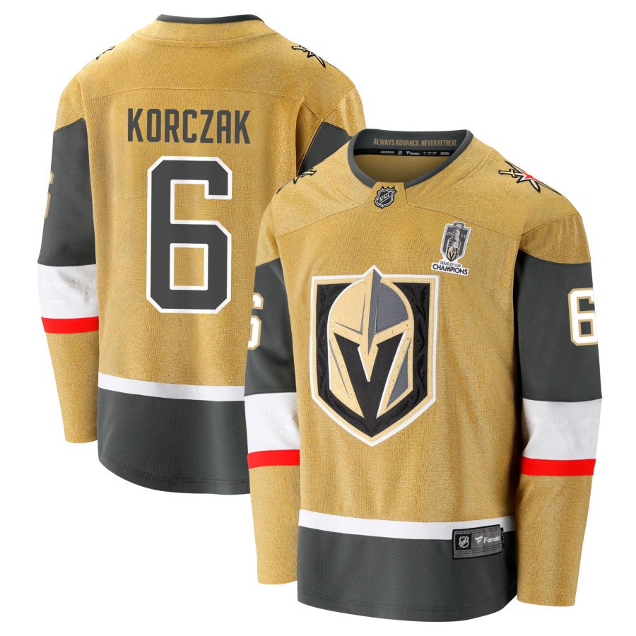 Kaedan Korczak  Vegas Golden Knights Fanatics Branded 2023 Stanley Cup Champions Home Breakaway Jersey - Gold